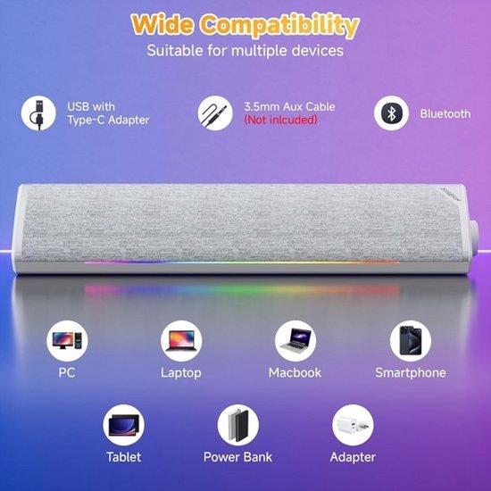 Mini Soundbar – TV Soundbar – Bluetooth Soundbar - Compacte speaker — afbeelding 2
