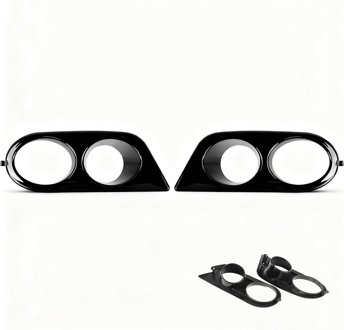 SnelShoppen - Fog Light Covers 2 Stuks Voorbumper Mistlamp Cover Dubbele Gaten Auto Accessoire Geschikt Voor E46 M3 2001-2006 (Fel Zwart)