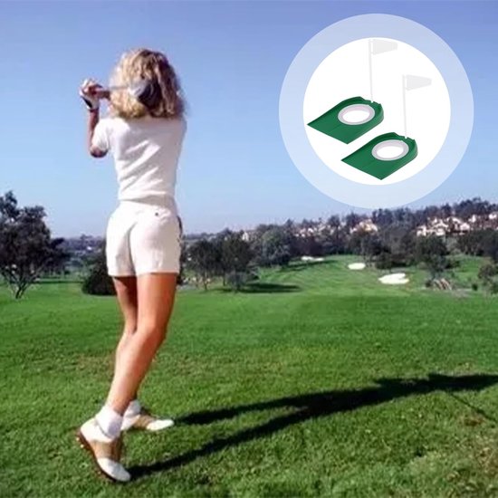 Set van 2 Golf Putter Pads voor Indoor en Outdoor Gebruik, Verstelbare Putting Cup, Oefenhulpmiddel voor Golf, Ideaal voor Golftraining en Putting Oefeningen van Merkloos — afbeelding 4