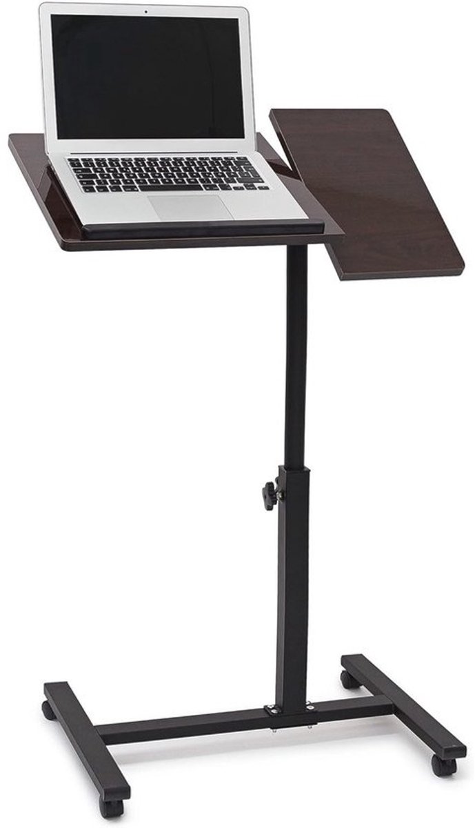 Verstelbare laptoptafel - op wieltjes - Draaibaar - hoogteverstelbaar