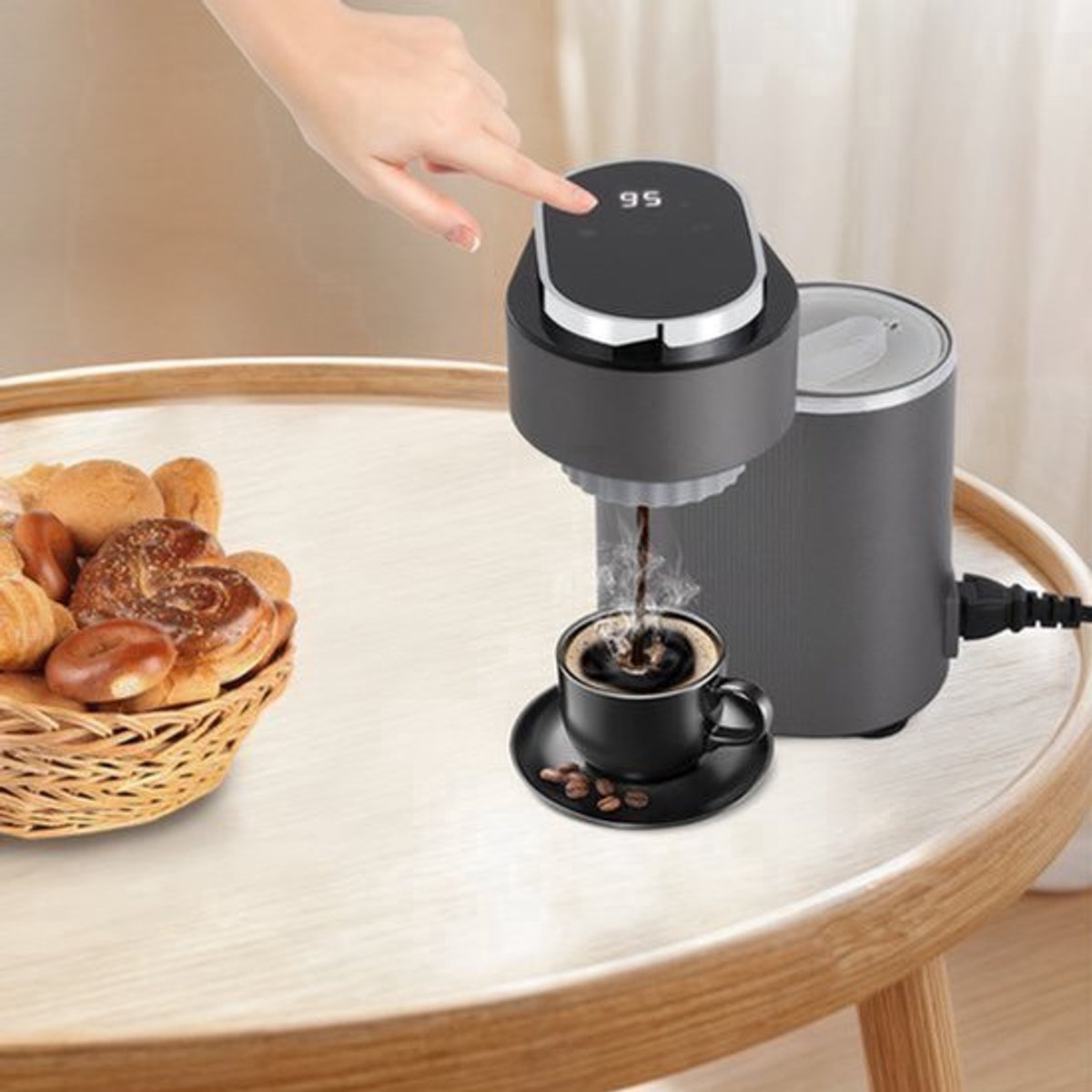 Mini Koffiezetapparaat 600 W - Verstelbare Temperatuur - 1.25 kg - Reizen Espresso Machine - Koffie Latte Maker