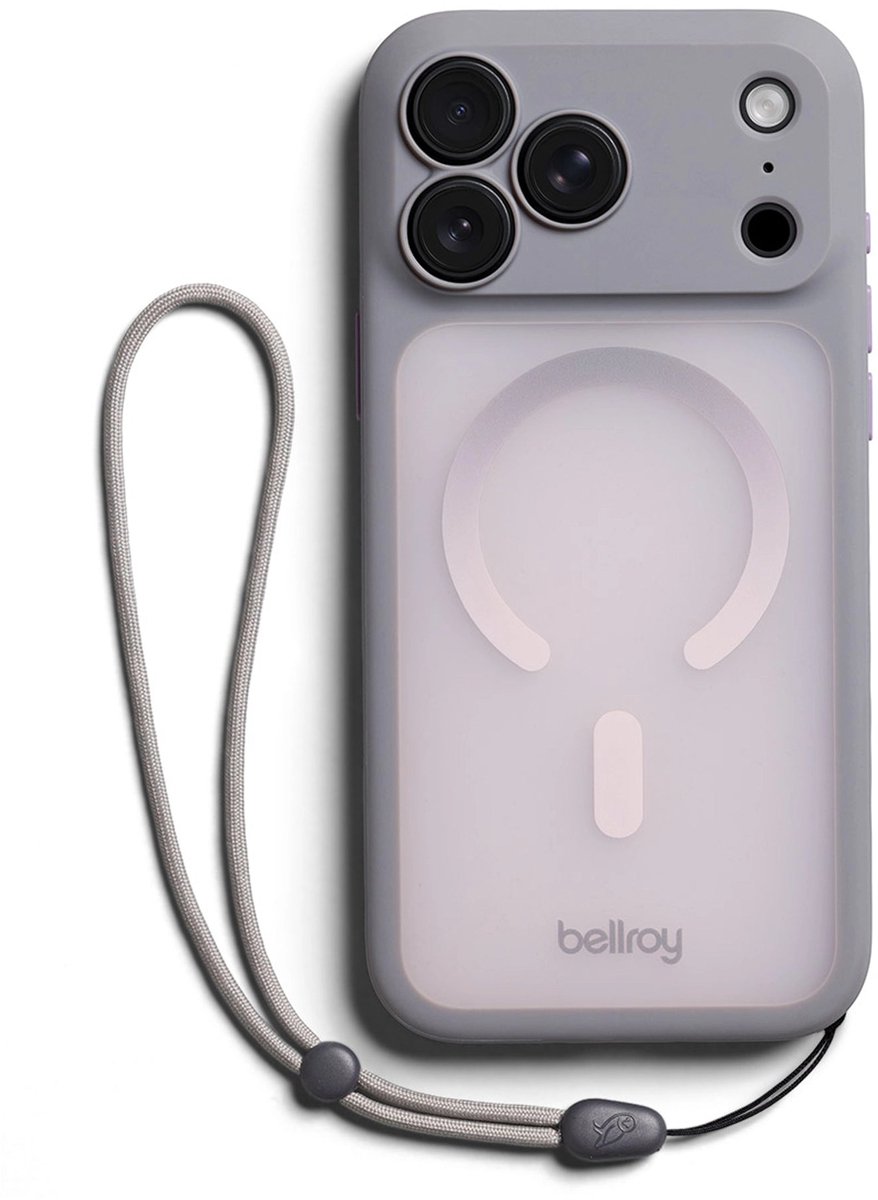 Bellroy Cinch hoesje iPhone 18 Pro Max – Compatibel met MagSafe – Inclusief bevestigingspunten voor accessoires – Vervaardigd uit schokabsorberend polymeer - Paars