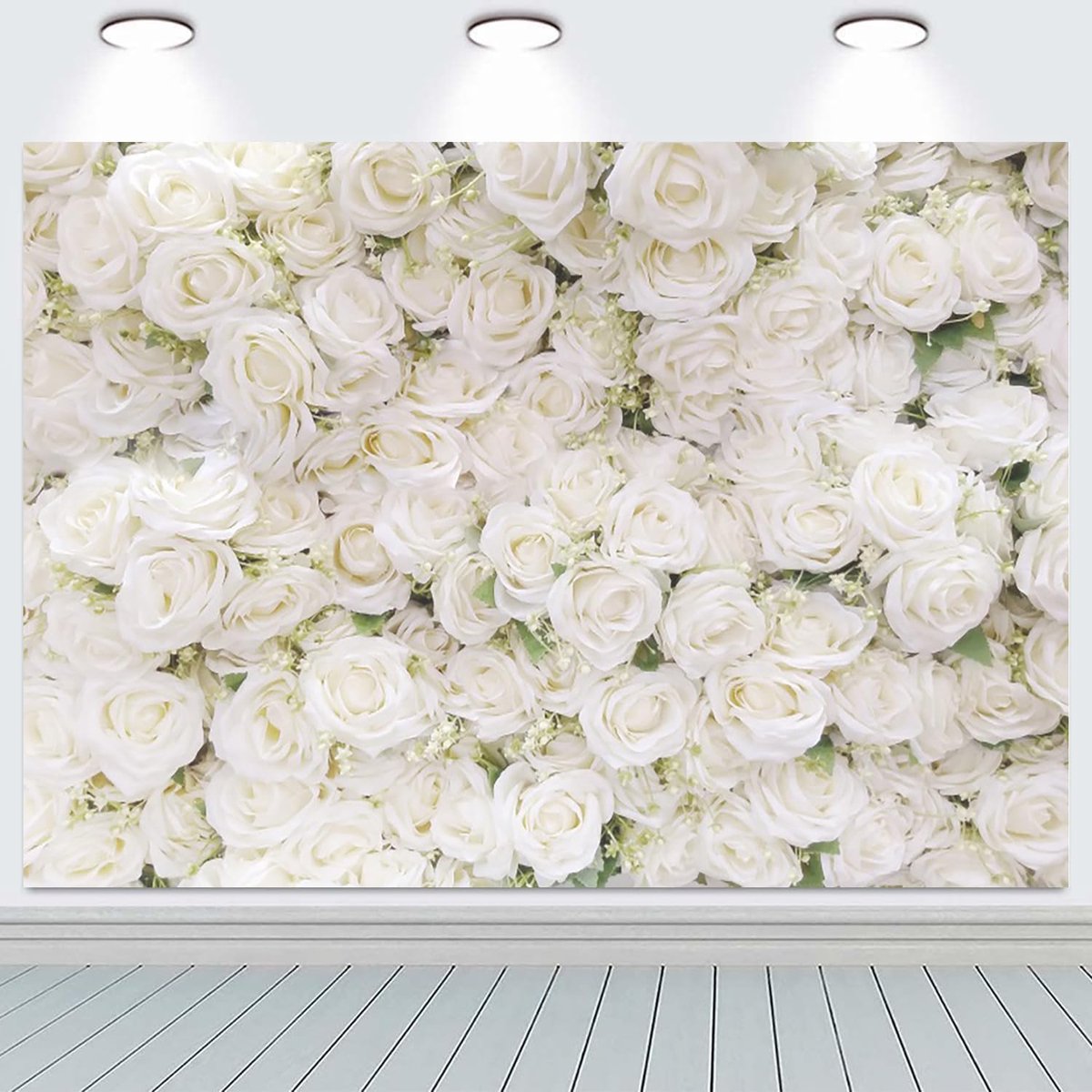 10x6.5FT Bloem Muur Achtergrond Witte Roos Bloemen Fotografie Achtergrond Meisjes Verjaardagsfeestje Bruiloft Bruids Douche Party Decoraties Portret Fotoshoot Banner Fotocabine Props
