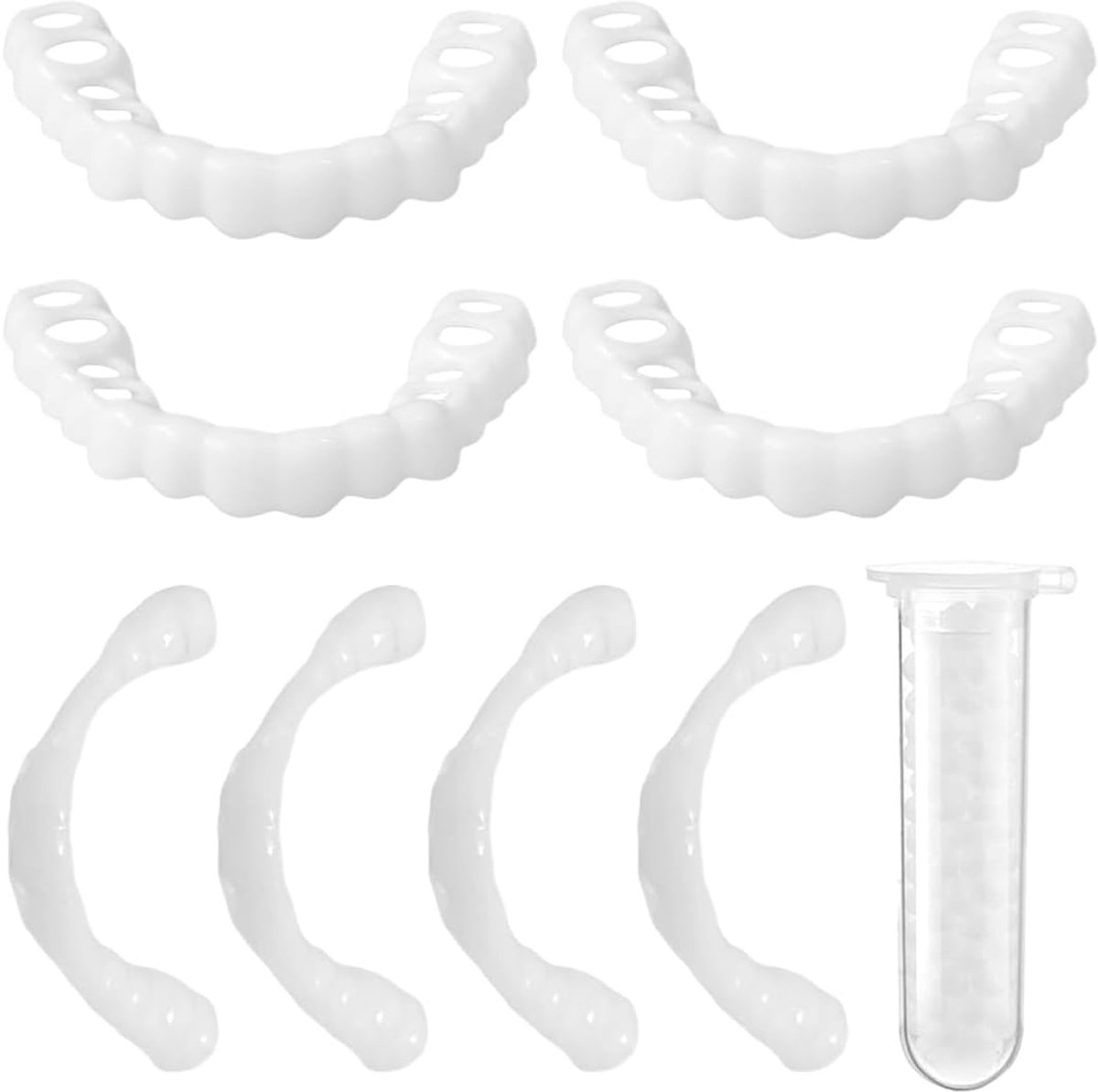 8 stuks (4 paar) van tijdelijke tandprothesen, orthodontische apparaten, tandfacetten, esthetische tijdelijke tanden