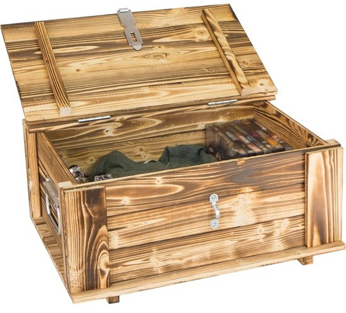 Houten schatkist met deksel 50x36x26 cm - Voor bruiloften en opslag