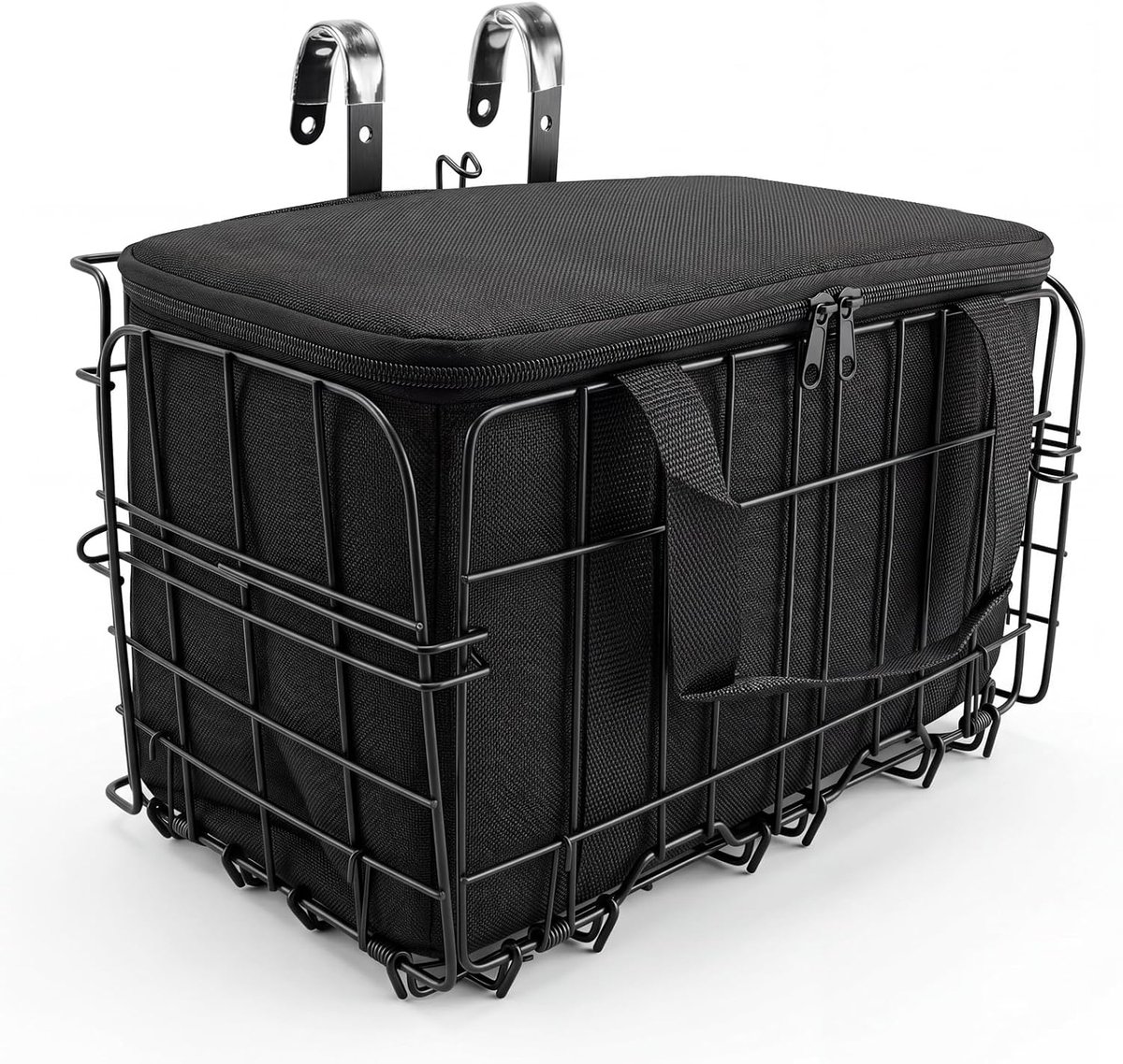 Vooraan met uitneembare binnenzak - Opvouwbare bike basket front metaal voor het vervoeren van honden - Grote stuurmand fiets voor heren & dames - Fietsmand vooraan voor mountainbike