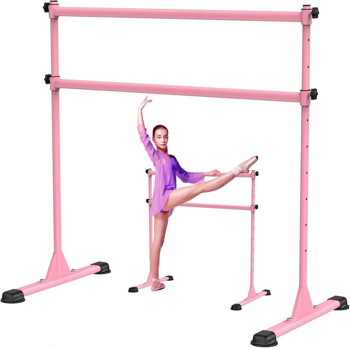 In hoogte verstelbare balletstang voor thuisgebruik, robuuste dansbar voor ballet, fitness en yoga, antislip en stevig voor kinderen en volwassenen