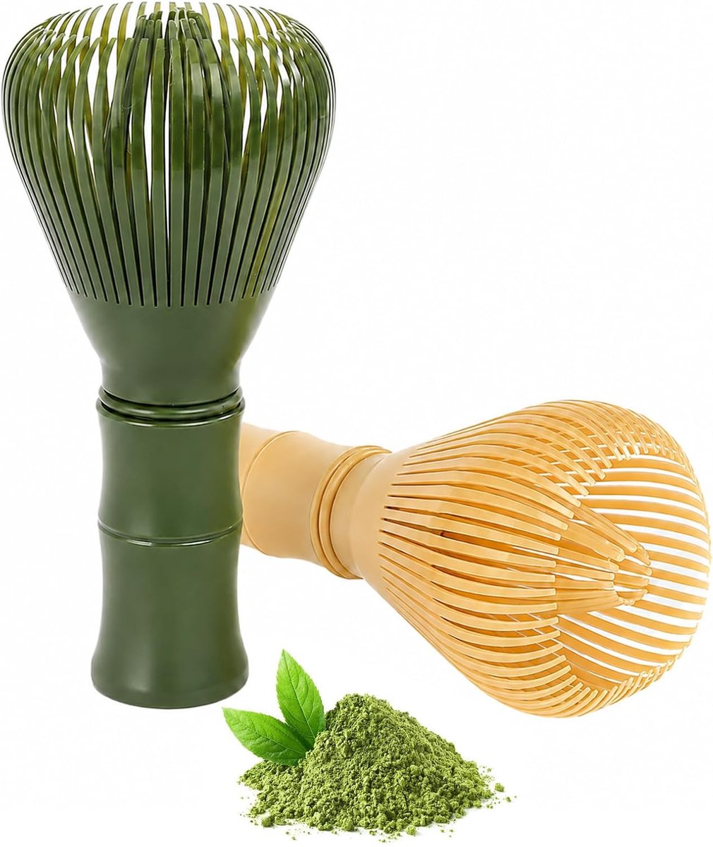 Matcha-bezem, 2 stuks, PP-hars, matcha-garde, traditionele Japanse Chasen, hoogwaardige garde, als accessoire voor handgemaakt