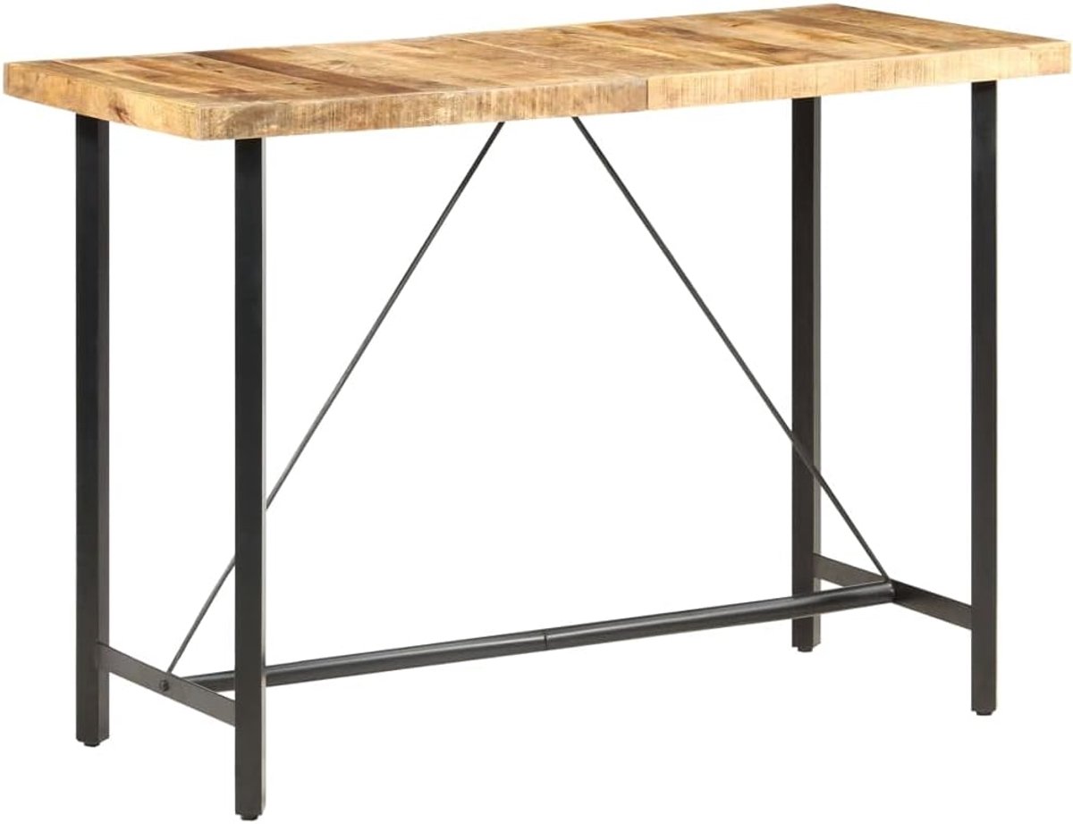 Bartafel voor woonkamer, eettafel voor keuken, 150 x 70 x 107 cm, ruw mangohout