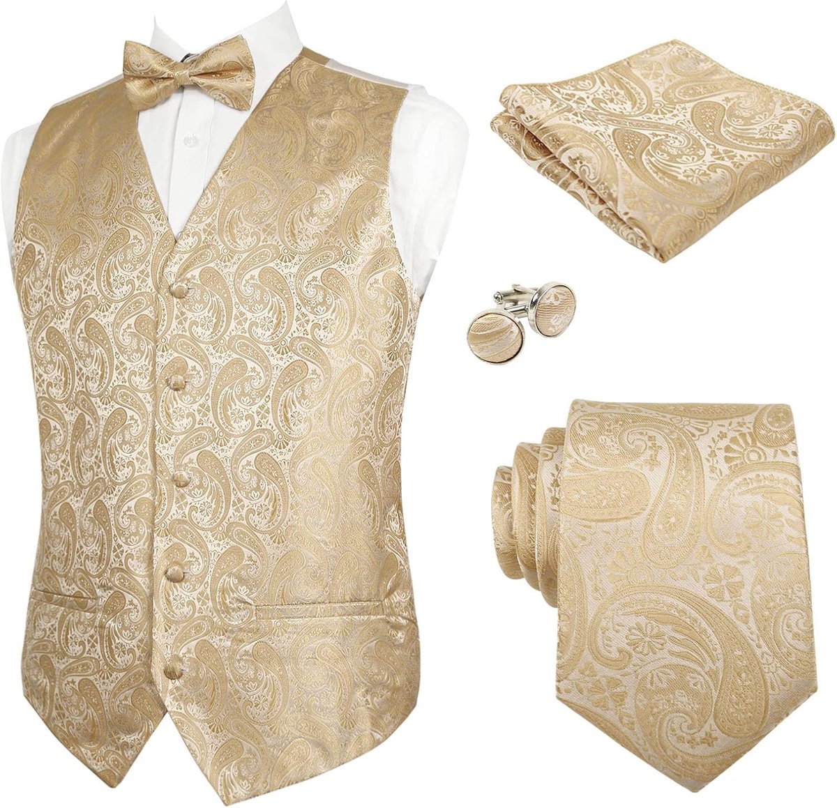 Retro Paisley 5-delige kostuumvest voor heren