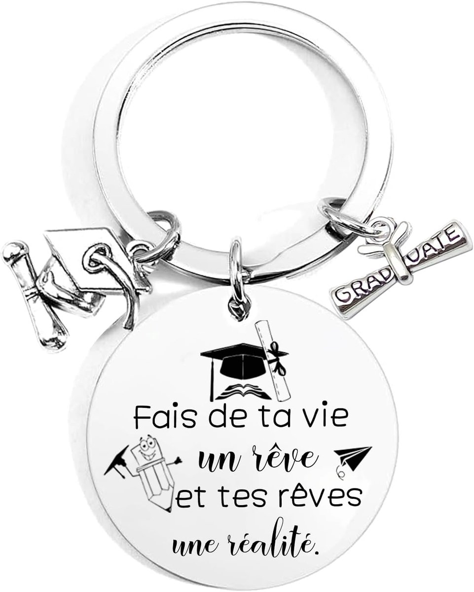 Sleutelhanger voor afstuderen, afstudeercadeau 2026, inspirerende cadeaus voor afstuderen, sleutelhanger voor afstuderen