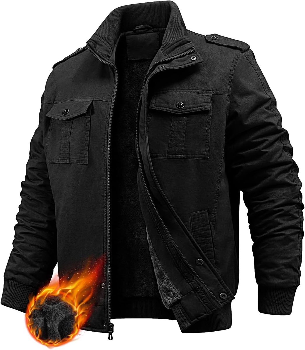 Winterjas fleece gevoerde jas warm katoen militaire jas bomberjack cargo jassen met meerdere zakken thermische dikke windjack jassen voor werk casual outdoor