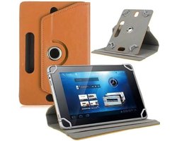 Universele hoes voor Jikocxn tablet 10 inch/HotLight tablet, 10 inch/Pritom/Freeski/Wqplo/Sgin tablet, draaibare PU-lederen beschermhoes voor 10-11 inch tablethoes (bruin)
