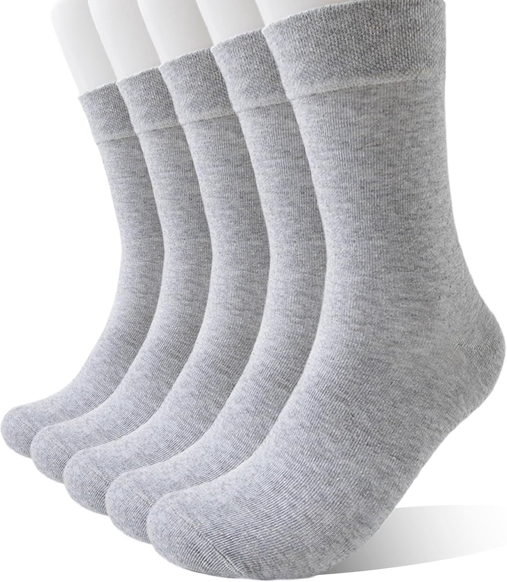 Sokken, 5 paar, katoen, dunne herensokken, crew business, ademend, EU-maat 39-42/43-46/46-50