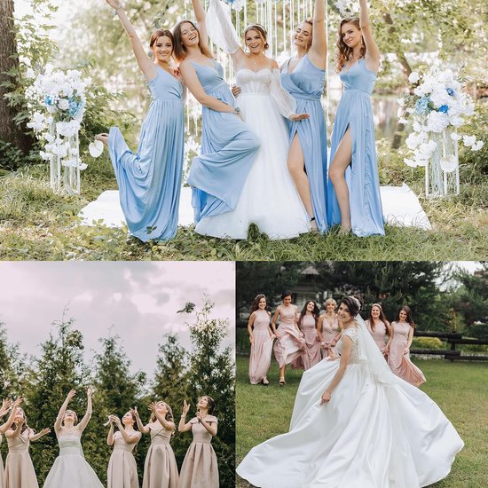 Feestjurk voor dames van tule met cut-out aan de voorkant en bandjes - Made in Italy Yes — afbeelding 5