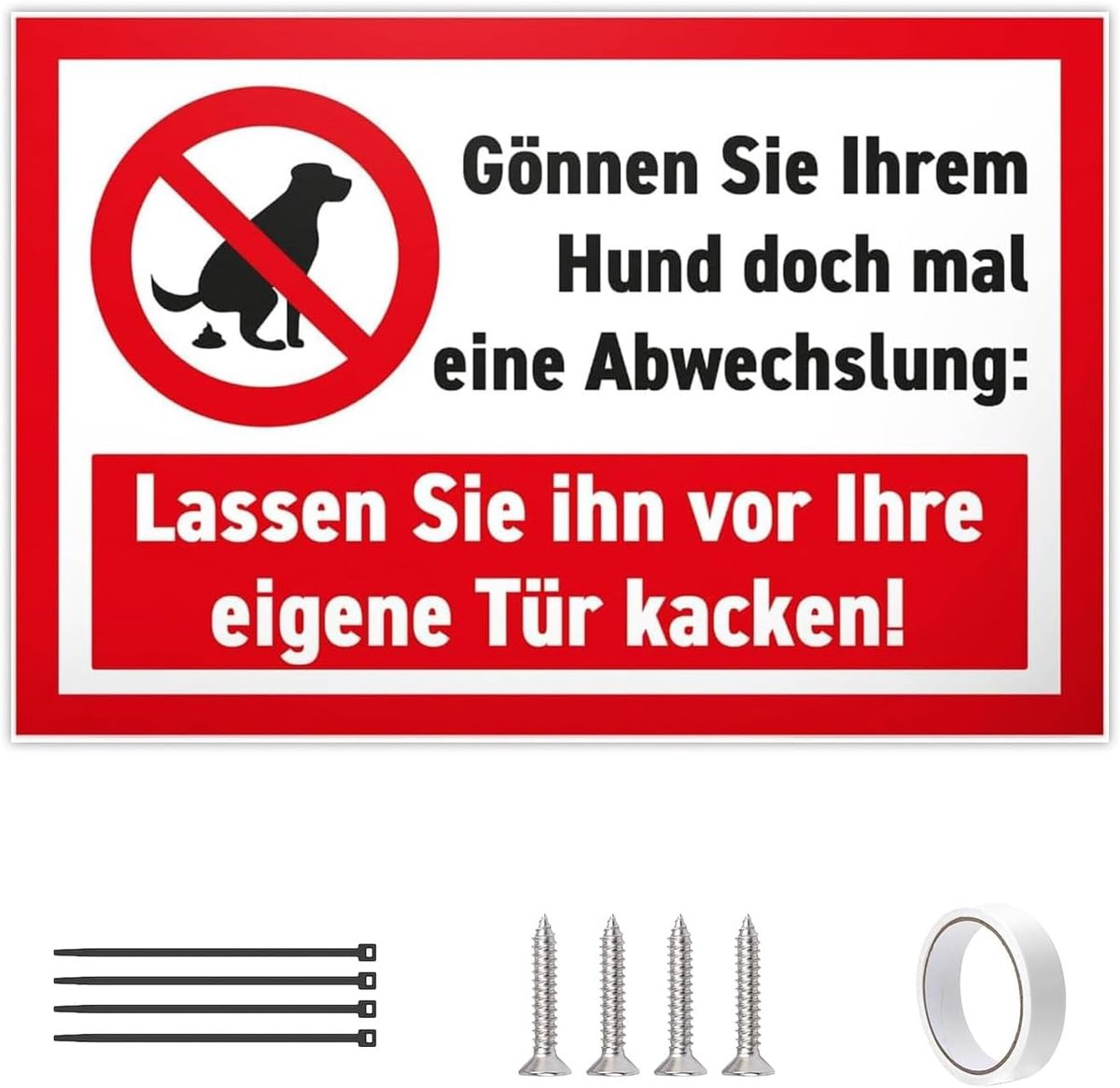 1 Piece No Dog Toilet Sign 20 x 30 cm, No Dog Toilet with UV Protection, Poop Warning Sign for Home and Garden Fence - ShopVlot