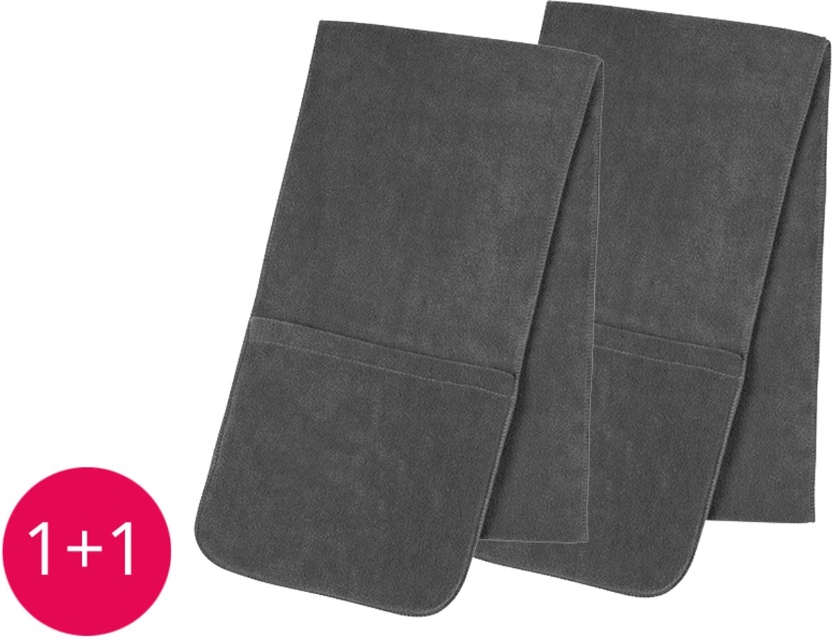 Outspot - Fleece sjaal met opbergvakken: 1 + 1 GRATIS - Grijs 1 + 1 GRATIS