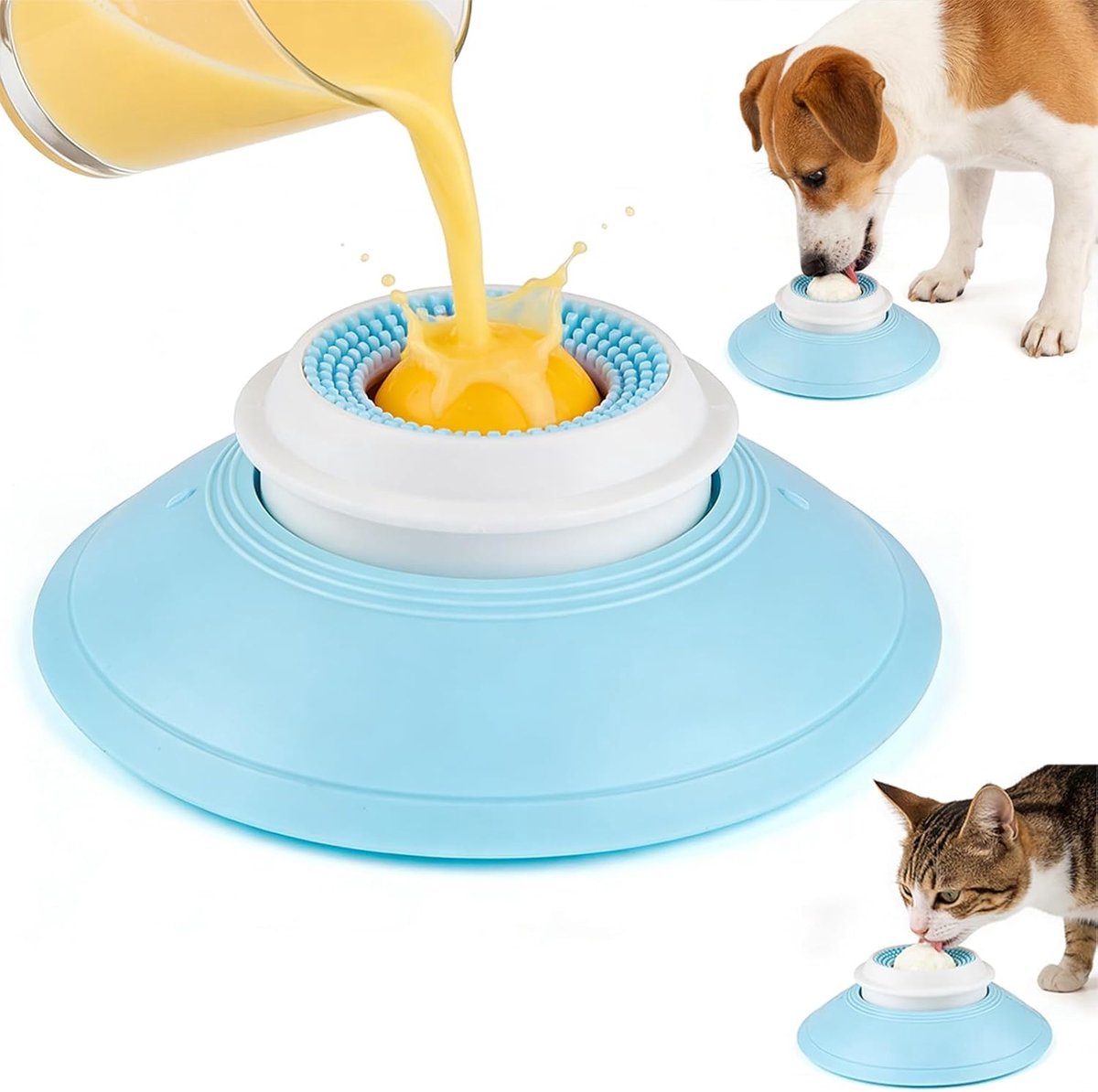 Slow Feeder Hondenbak, antislip met roterende kogel, lekbak voor honden en katten voor vloeibaar voer, likkenbak - ShopVlot