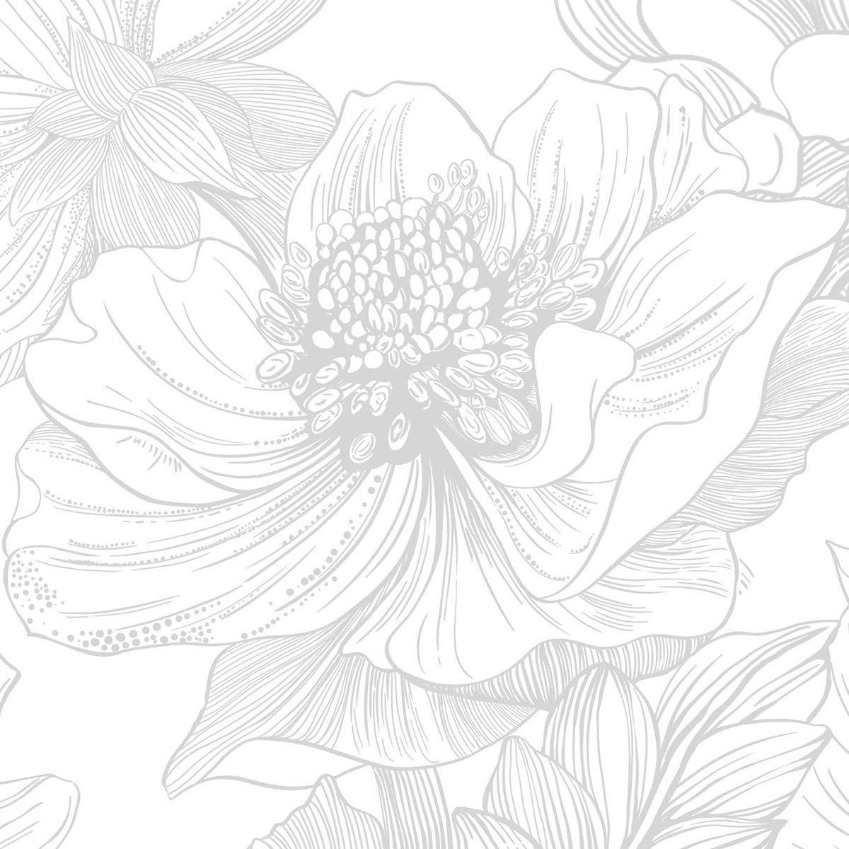CiCiwind Self-Adhesive Wallpaper Roll 44CM×3M Furniture Film Self-Adhesive Grey Flowers Waterproof Vinyl Adhesive Film - ShopVlot