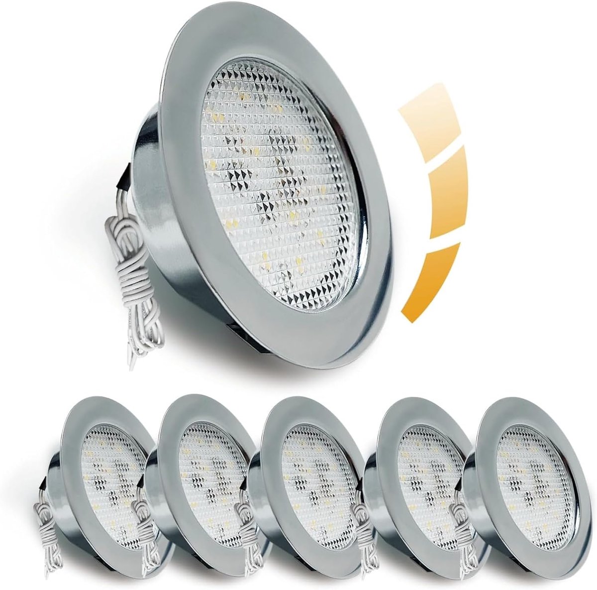 LED Inbouwlampen 230V Dimbaar, 5W 480LM 4000K Natuurlijk Wit 20mm Ultradunne LED-Spotlight, Gat 55-58mm IP44 Meubelinbouwlamp Inbauspots voor Spiegelschermkast, 6 stuks