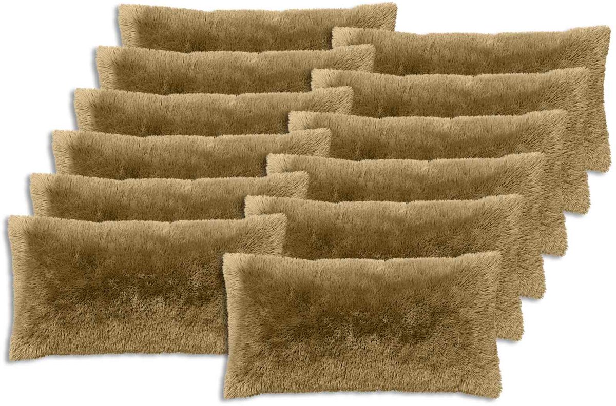 vidaXL Dekenkussen - 12 - st - HEERLEN - Lichtgrijs - 40 - x - 80 - cm - PV - Fleece