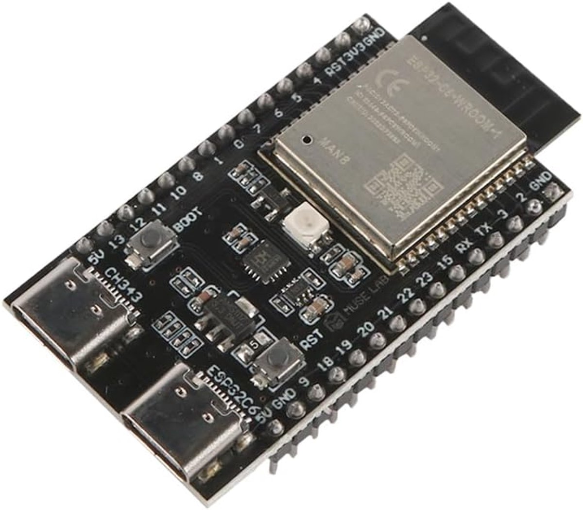 Microcontroller ontwikkeling bord - ESP-32 C6 - Dual TYPE-C interface - ideaal voor IoT toepassingen - SnelShoppen