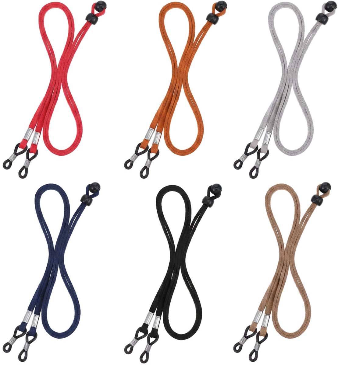 XLIUAX 6 stuks brillenbandjes voor heren, brillenband van leer, verstelbare brilketting voor heren en dames - ShopVlot
