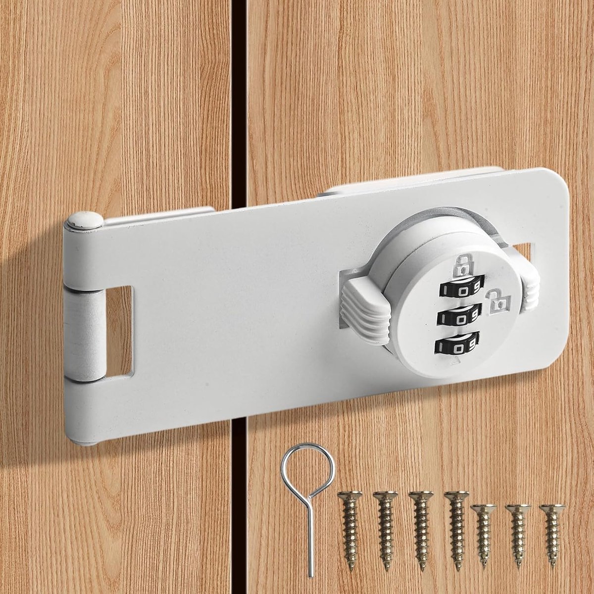 3 Digit Password Combination Lock, Keyless Hasp Lock, Chain Locks for Interior Door, Household Security Cabinet - ShopVlot