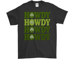 St. Patrick's Day Shirt – HOWDY HOWDY HOWDY HOWDY met Klavertje Vier – Retro Outfit – Unisex T-Shirt voor Dames & Heren – Leuk Cadeau