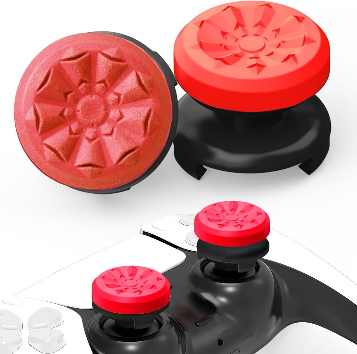TEUVO Silicone Thumbsticks Thumb Grips for PS4 Controller & PS5 Controller, 2 Pcs Thumb Grips Caps Joystick Accessory - ShopVlot