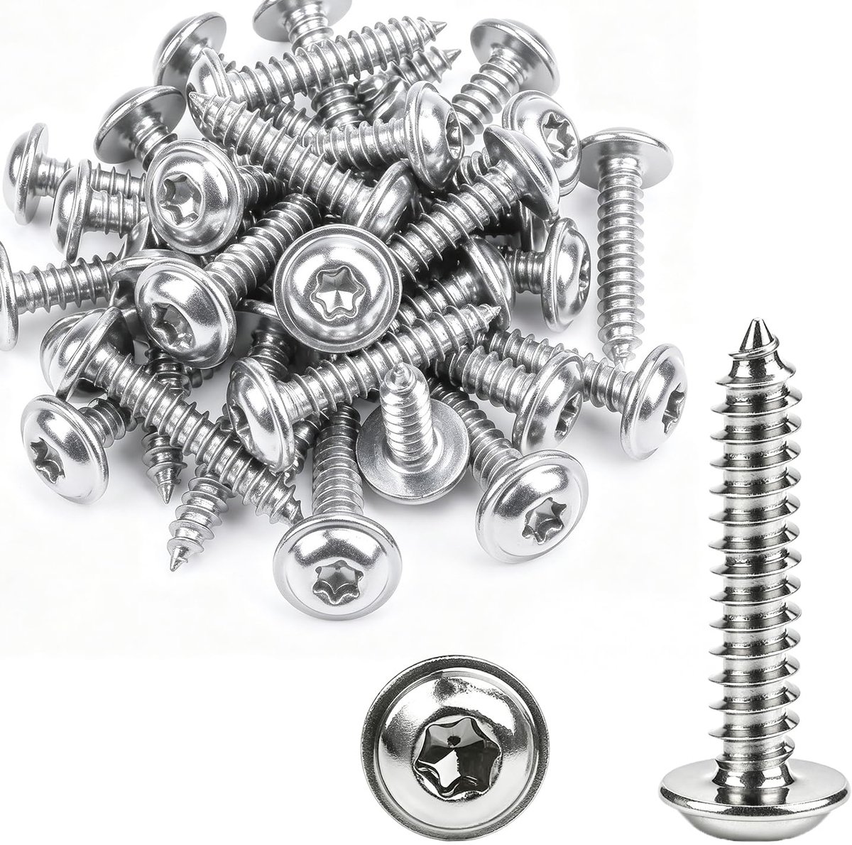 Zelfborende schroeven M4x20mm - RVS Torx Veiligheidsschroeven - Bolkop bevestigingen - Geschikt voor metaal en hout - ShopVlot