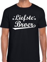 Liefste broer cadeau t-shirt zwart heren - kado shirt voor broers L