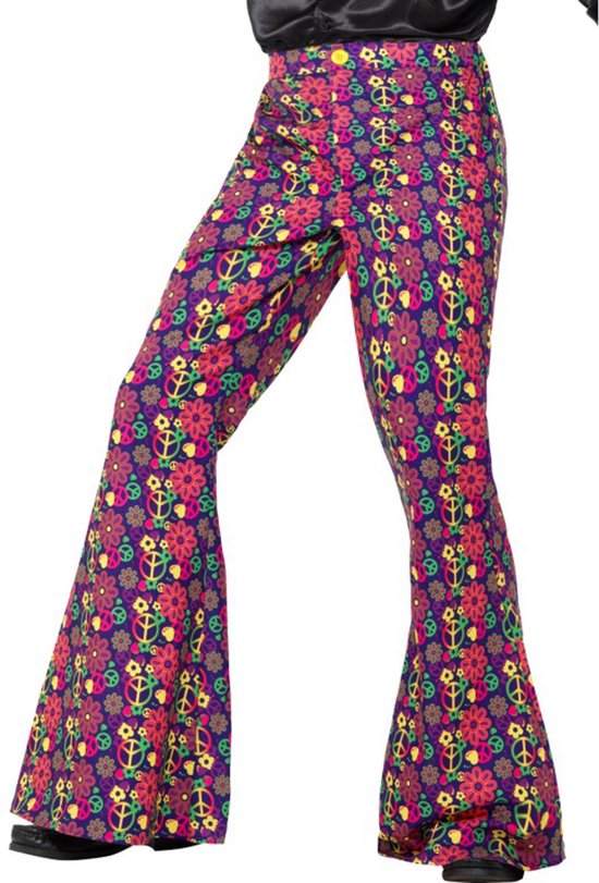 SMIFFYS - Flower Power hippie broek voor mannen - L | bol.com