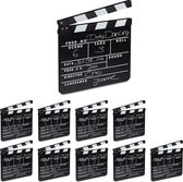 Relaxdays 10 x filmklapper zwart - movie clapper board - clapboard - filmklap voor filmfan
