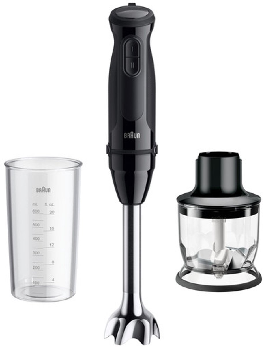 Braun MultiQuick 3 MQ30201M 0,6 l Staafmixer 900 W Zwart, Gesatineerd staal