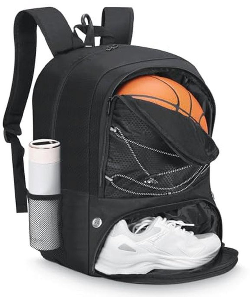 Basketbal en Voetbal Rugzak voor Dames en Heren met Apart Compartment voor Ballen en Schoenen