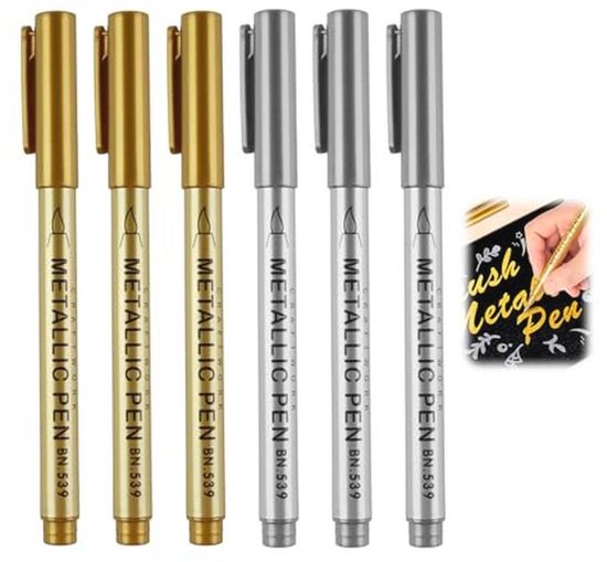 Sharpie Metallic Permanente Markers - Fijne Punt - Goud - Pack van 6