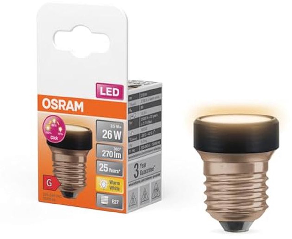 Dimbare LED-lamp 3,5W met E27 Fitting - Warm Wit 2700K, 270lm, 35mm Diameter