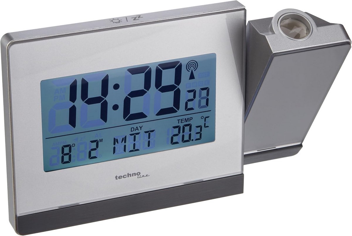 Digitale Projectiewekker met Binnentemperatuur en Touchsensor - Zilver/Antraciet