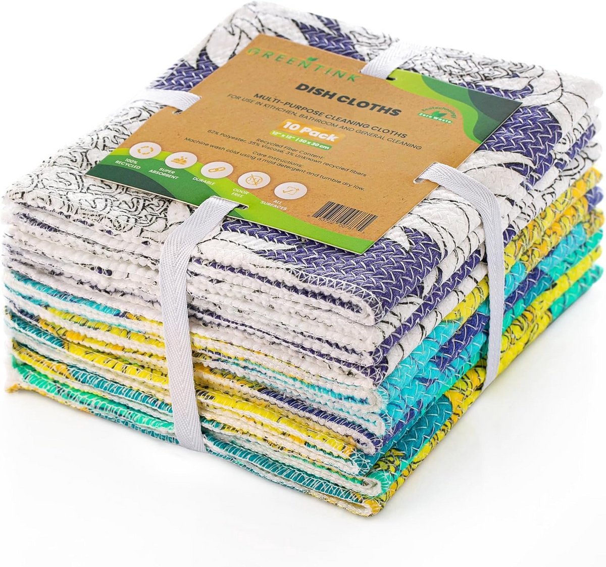 Set van 10 Herbruikbare Vaatdoeken - Milieuvriendelijk en Superabsorberend Keukentextiel