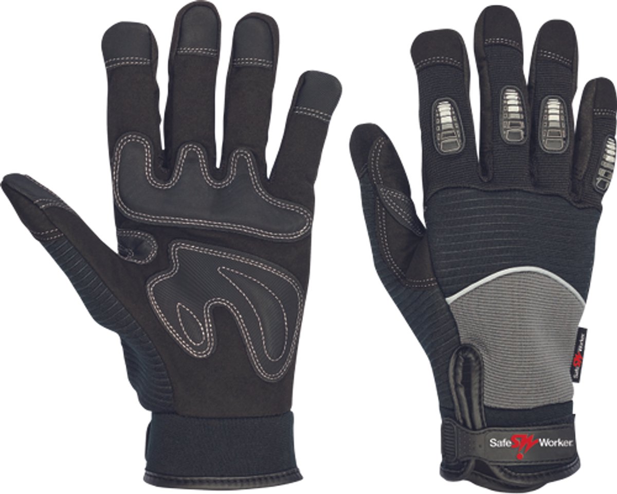 SafeWorker MARK TL DEFEND handschoen 01010178 - 6 stuks - Grijs/Zwart - 10