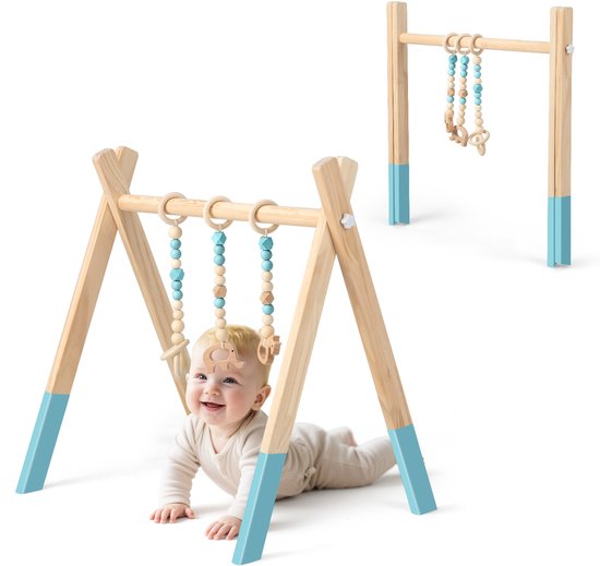 Roba Babyspeelboog Van Hout, Babygym En Montessorie Speelgoed Met Hanger Style Activity Center Speeltrapezium Vanaf 3 Maanden Roze 2708743072