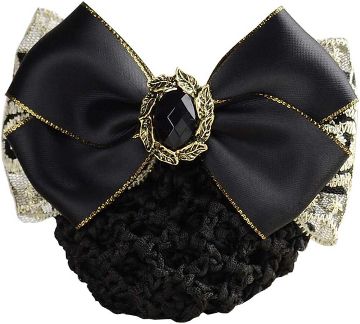 Zwarte Haarclip met Strik en Scrunchie Klem voor Dames & Meisjes
