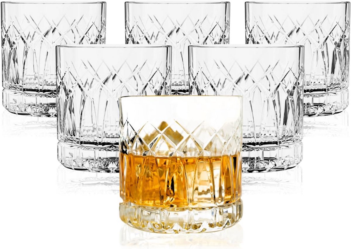 Set van 6 Whiskyglazen - Klassieke Ouderwetse Cocktailglazen (355 ml)