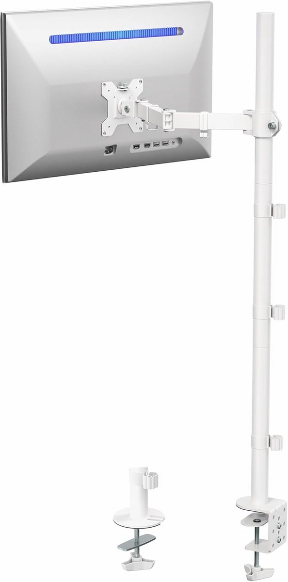 Extra Hoge Monitor Standaard voor Groot en Klein Scherm - Volledig Verstelbaar met Stang