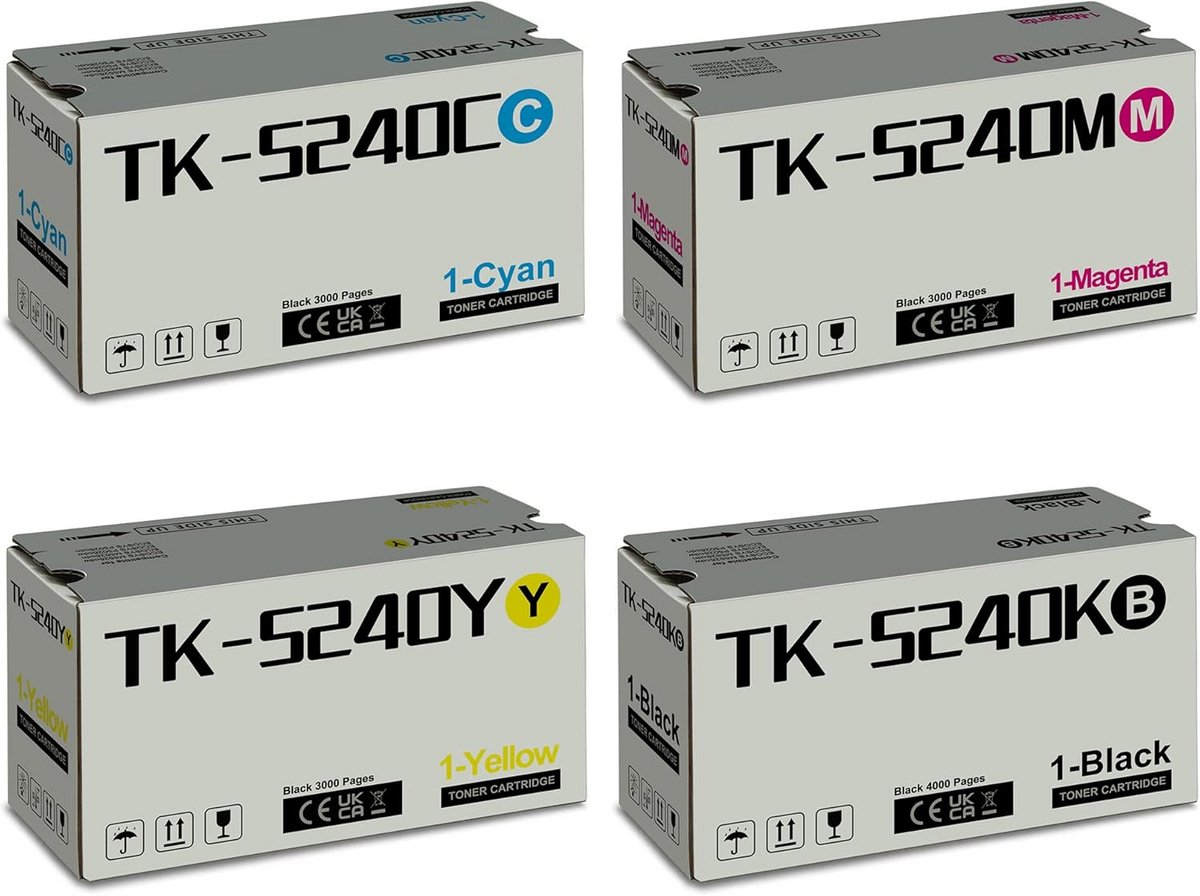 4-Pack Tonercartridges Compatibel voor Kyocera Ecosys M5526cdw P5026cdw Printers (Zwart, Cyaan, Geel, Magenta)