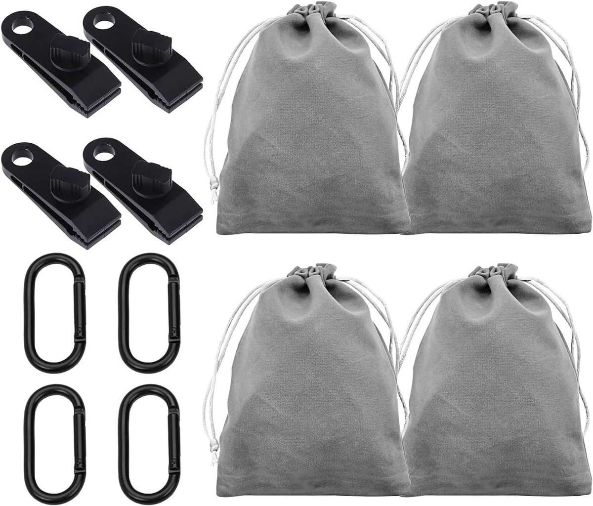 Set van 4 Gewichtszakken voor Buitengordijnen, Tenten en Tafelkleden - Windstopper Set