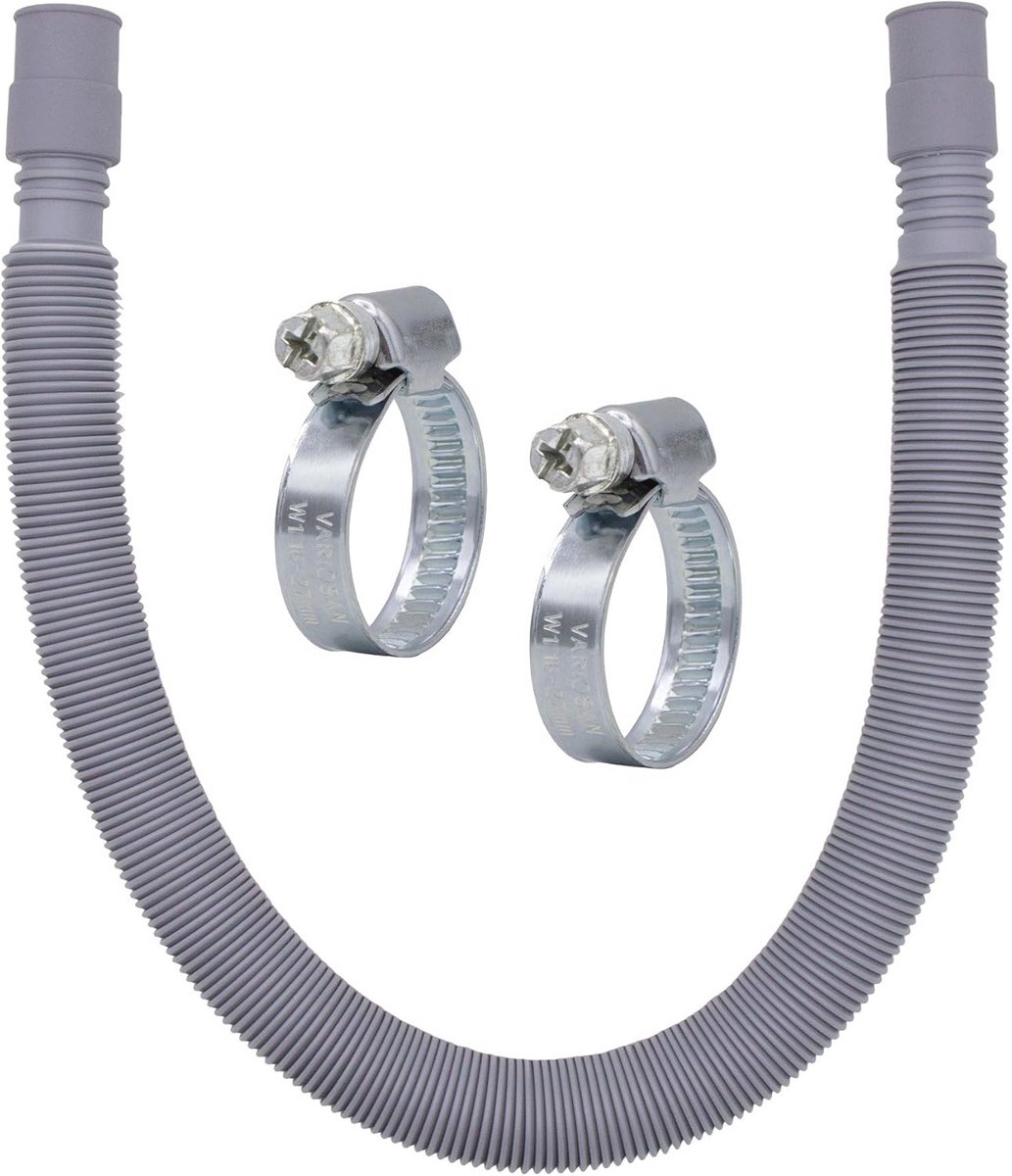 Universele afvoerslang voor wasmachine en vaatwasser - 60-200 cm, 3/4" incl. slangklemmen