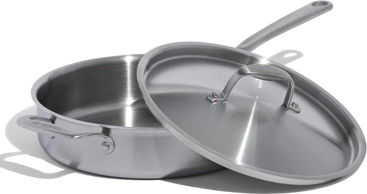 Professionele 3,5 kwart roestvrijstalen braadpan - Inductiecompatibel en 5-laags