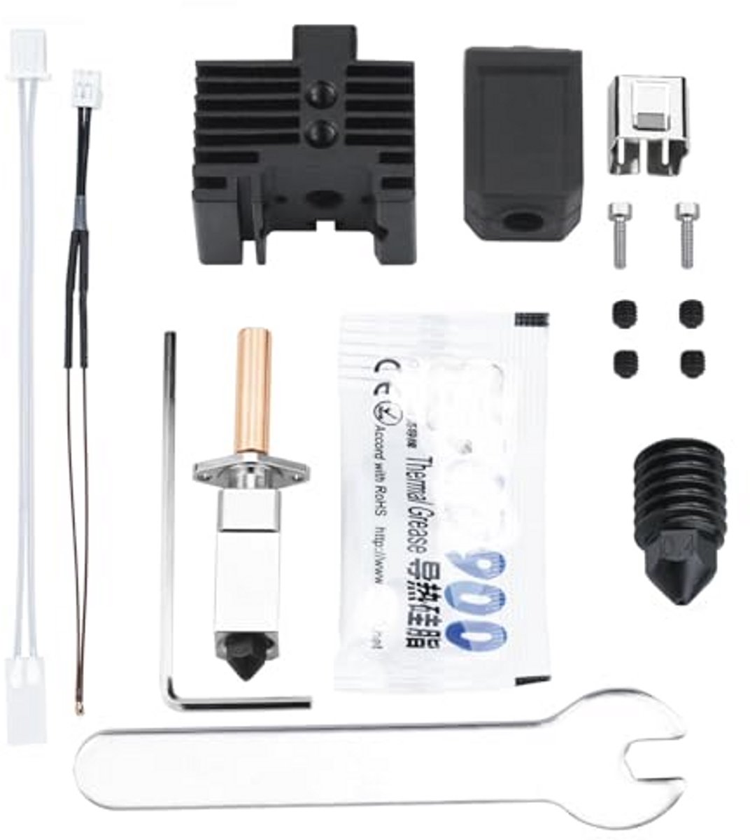 Upgrade Bimetaal Heatbreak Hotend met verwarmingsblok en thermistor voor 3D-printers
